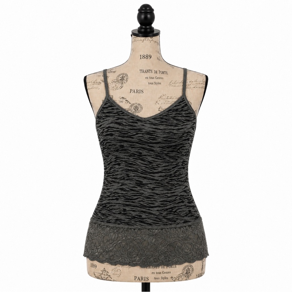 Urban Behavior Zebra Print Lace Racerback Tank Top M
